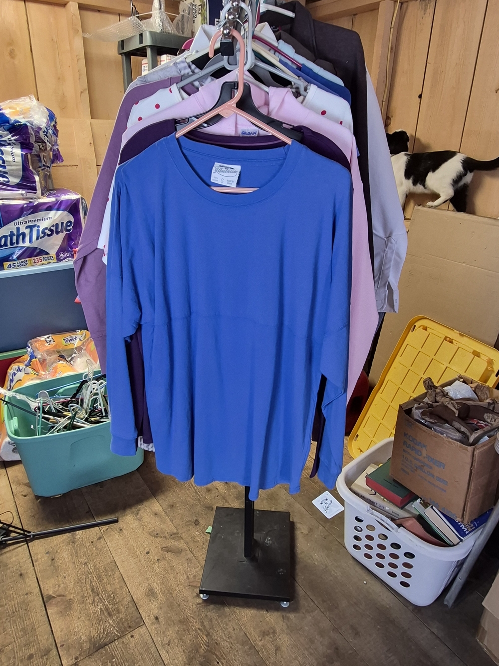 J. America Royal Blue Long-Sleeve Crewneck Tee Bin 68